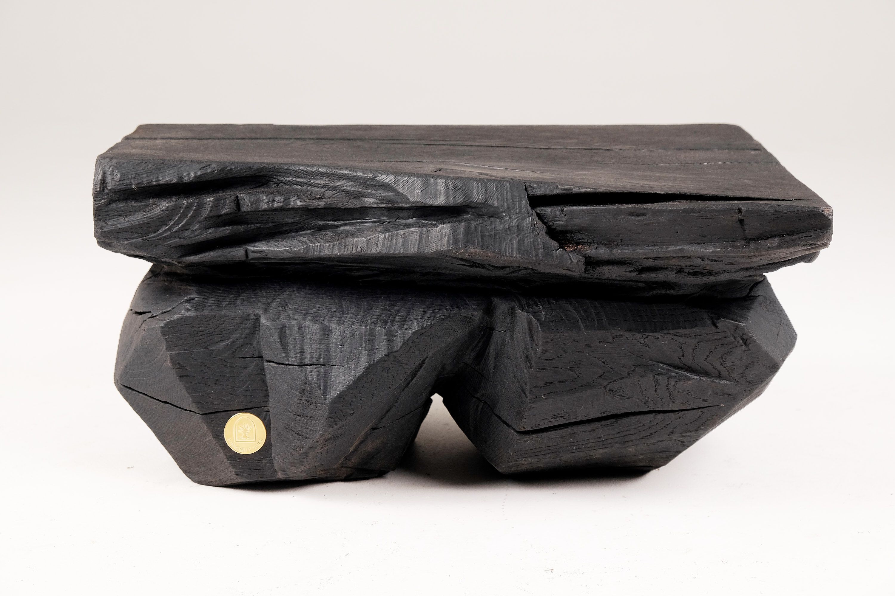 Black carved solid wood decorative piece