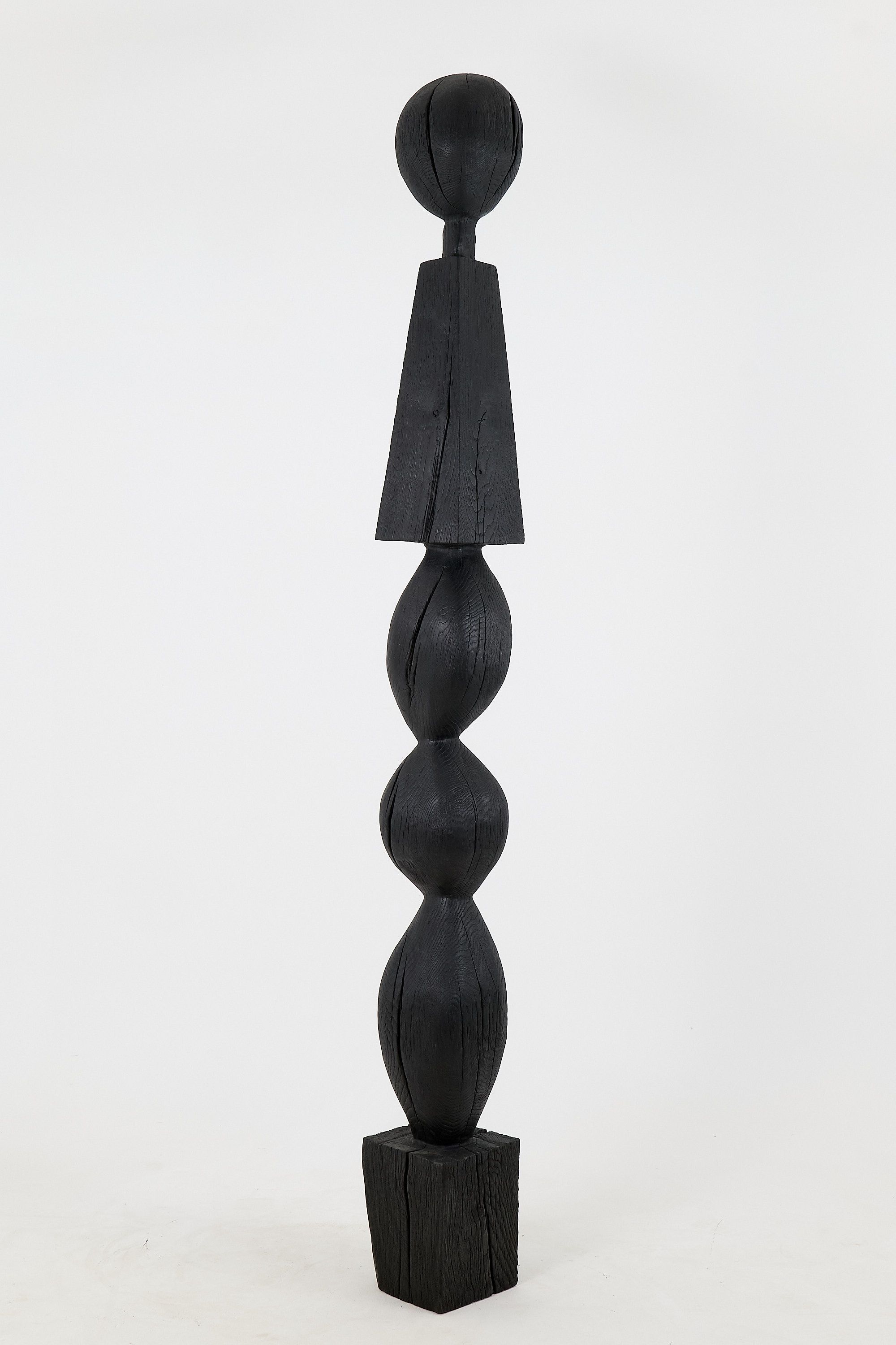 Organic hand-carved wooden sculpture