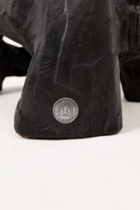 Sculptural Bar Chair, High Stool, Solid Wood, Carved, Black, Rustic, Logniture, gallery view 2