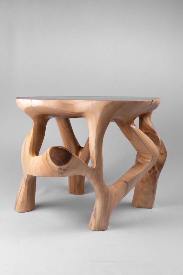Domus, Sculptural Coffee Table Carved From Solid Wood, main view