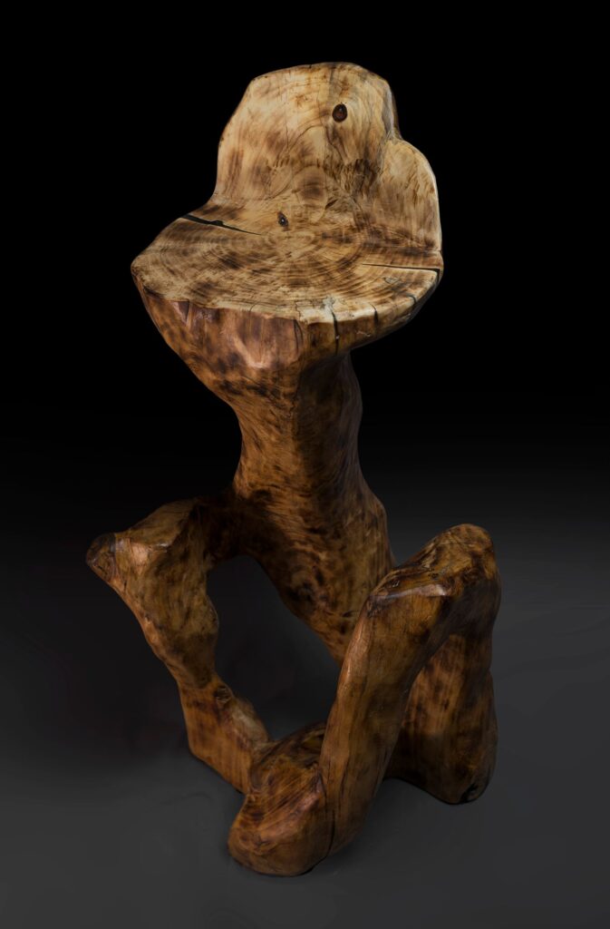 Makha, Rustic Sculptural Bar Chair