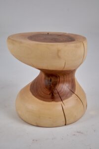 Leszy, Sculptural Side Table Carved in Solid Wood, gallery view 2