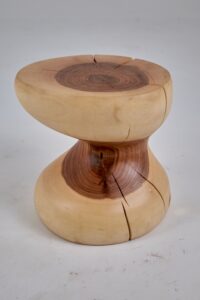Leszy, Sculptural Side Table Carved in Solid Wood, gallery view 3