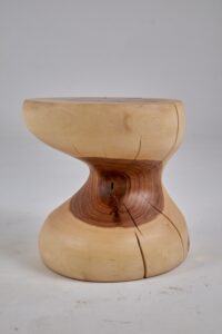 Leszy, Sculptural Side Table Carved in Solid Wood, gallery view 4