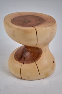 Leszy, Sculptural Side Table Carved in Solid Wood, gallery view 5