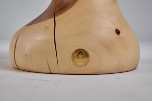 Leszy, Sculptural Side Table Carved in Solid Wood, gallery view 7