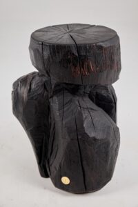Jownik, Charred Monolith Side Table– Primal Form, Sculpted From Solid Wood, gallery view 2