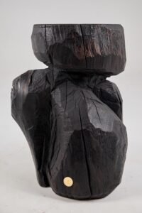 Jownik, Charred Monolith Side Table– Primal Form, Sculpted From Solid Wood, gallery view 3