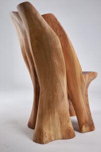 Leszy, Carved Sculptural Solid Hardwood Chair, gallery view 10