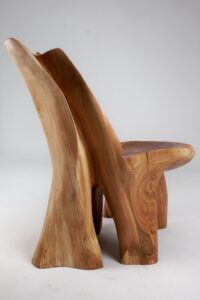 Leszy, Carved Sculptural Solid Hardwood Chair, gallery view 11
