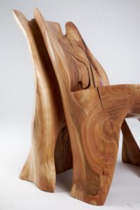 Leszy, Carved Sculptural Solid Hardwood Chair, gallery view 14