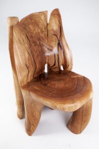 Leszy, Carved Sculptural Solid Hardwood Chair, gallery view 16