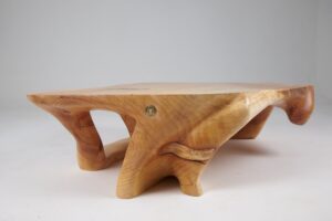 Domus, Sculptural Low Table Carved From Solid Wood, gallery view 9