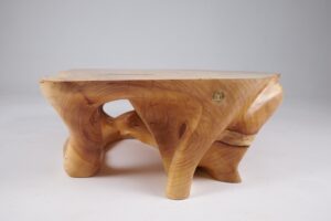 Domus, Sculptural Low Table Carved From Solid Wood, gallery view 10