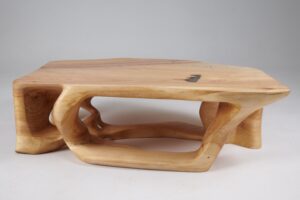 Domus, Sculptural Low Table Carved From Solid Wood, gallery view 13