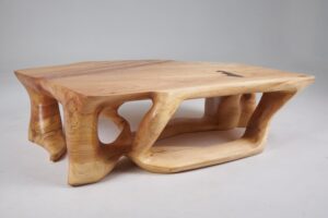 Domus, Sculptural Low Table Carved From Solid Wood, gallery view 15