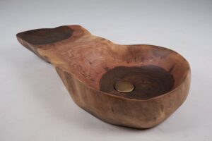 Solid Wood Bathroom Sink, Basin, Contemporary Design, Walnut, Carved, Logniture, gallery view 11