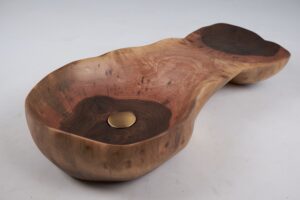 Solid Wood Bathroom Sink, Basin, Contemporary Design, Walnut, Carved, Logniture, gallery view 14