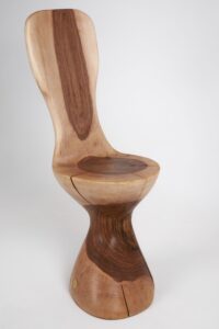 Leszy, Hand-Carved Walnut Chair, main view