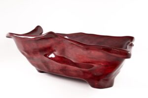 Sculpted Live Edge Solid Wood Bathtub, gallery view 3
