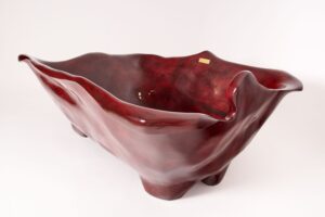Sculpted Live Edge Solid Wood Bathtub, gallery view 14