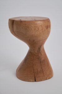 Leszy, Elegant Hourglass Stool – Carved in Solid Wood, gallery view 4