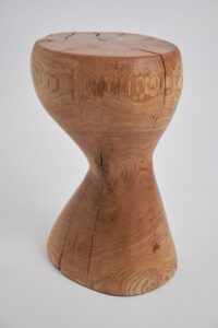 Leszy, Elegant Hourglass Stool – Carved in Solid Wood, gallery view 5