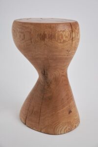 Leszy, Elegant Hourglass Stool – Carved in Solid Wood, gallery view 6