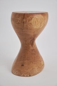 Leszy, Elegant Hourglass Stool – Carved in Solid Wood, gallery view 7