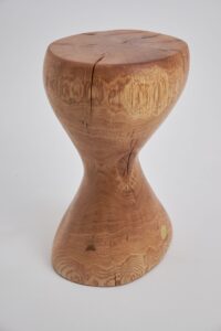 Leszy, Elegant Hourglass Stool – Carved in Solid Wood, gallery view 8