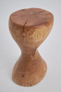 Leszy, Elegant Hourglass Stool – Carved in Solid Wood, gallery view 9