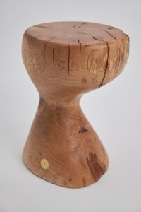 Leszy, Elegant Hourglass Stool – Carved in Solid Wood, gallery view 14