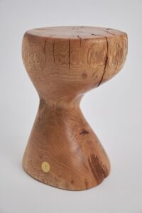 Leszy, Elegant Hourglass Stool – Carved in Solid Wood, gallery view 15