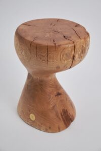 Leszy, Elegant Hourglass Stool – Carved in Solid Wood, gallery view 16