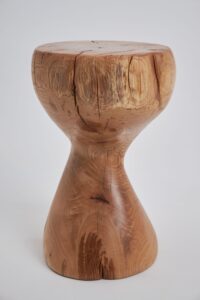 Leszy, Elegant Hourglass Stool – Carved in Solid Wood, gallery view 17