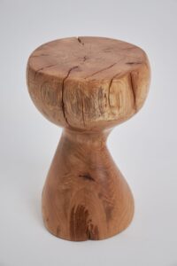 Leszy, Elegant Hourglass Stool – Carved in Solid Wood, gallery view 18