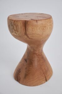 Leszy, Elegant Hourglass Stool – Carved in Solid Wood, gallery view 19