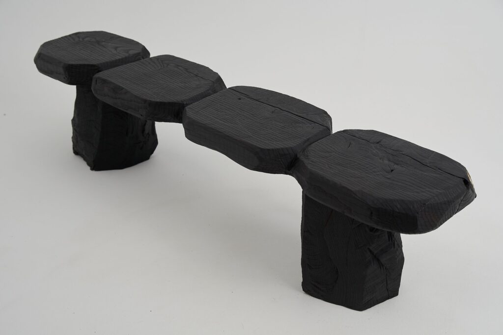 Jownik - Charred Sculptural Wood Bench