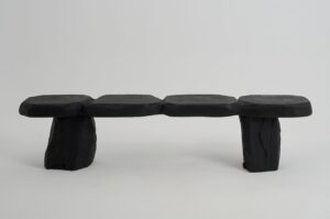 Jownik - Charred Sculptural Wood Bench, gallery view 2