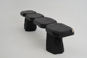 Jownik - Charred Sculptural Wood Bench, gallery view 4