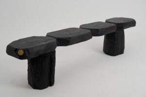 Jownik - Charred Sculptural Wood Bench, gallery view 8