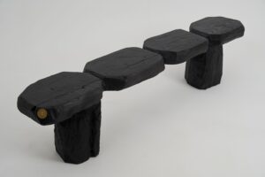 Jownik - Charred Sculptural Wood Bench, gallery view 9