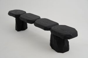 Jownik - Charred Sculptural Wood Bench, gallery view 11