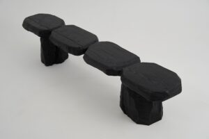 Jownik - Charred Sculptural Wood Bench, gallery view 12