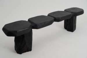 Jownik - Charred Sculptural Wood Bench, gallery view 13