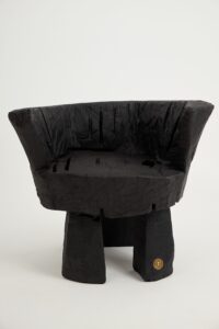 Jownik, Charred Sculptural Armchair – Primitive Form, gallery view 2
