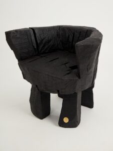 Jownik, Charred Sculptural Armchair – Primitive Form, gallery view 5