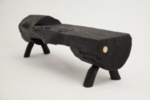Jownik, Charred Wood Log Bench – Primitive Elegance in Burnt Timber, gallery view 5