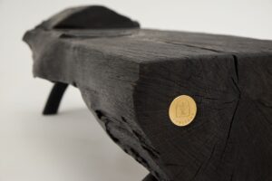 Jownik, Charred Wood Log Bench – Primitive Elegance in Burnt Timber, gallery view 7