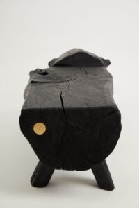 Jownik, Charred Wood Log Bench – Primitive Elegance in Burnt Timber, gallery view 8
